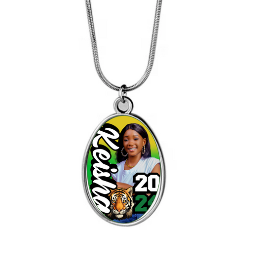 Personalized Graduation Oval Necklace